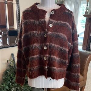 Maria stanley Brown and Gray Knit Sweater